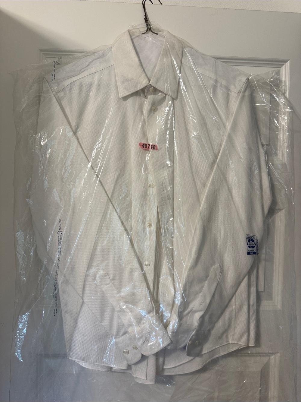 Egara White Men's Dress Shirt - Textured Weave